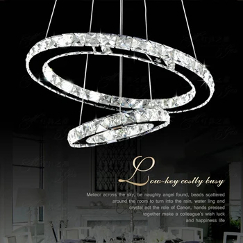 LED lámparas de araña de cristal 1/2/3 anillo regulable lámpara Restaurante Sala de estar Dormitorio de Estudio y para la Oficina y la Iluminación Comercial
