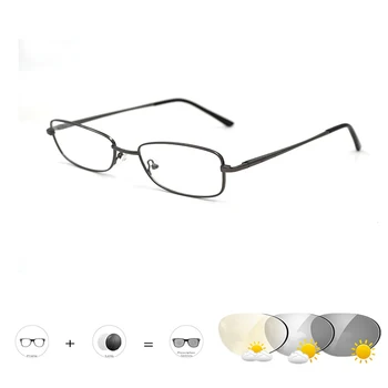 Nuevo Marco De Metal Smart Gris Fotocromáticas De Sol Gafas De Lectura Marrón Presbicia Eyeglasse