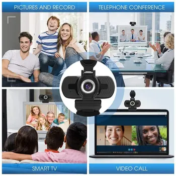Usb de la Cámara 1080P de la Cámara del Ordenador Vivir Celebridad de Internet de la Cámara de Vídeo Con Tapa para la Lente no Tripulados de la Unidad de Webcam