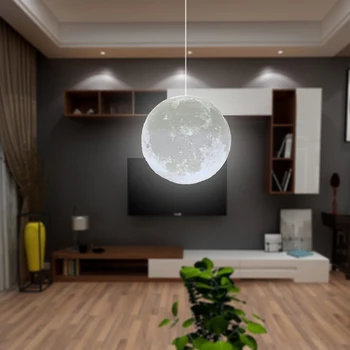 Moderno Simple Impresión en 3D de la Luna Colgante de la Bola de la Luz de la Sala de estar Droplight Dormitorio Comedor Dormitorio Sala de la Iluminación de la Casa