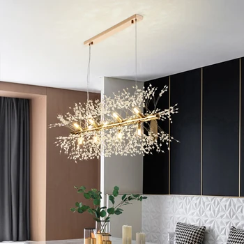 Diseño nórdico colgante luces de la isla de la cocina hall de entrada colgando de la lámpara de la sala de estar del dormitorio de techo de cristal de la lámpara de iluminación de interiores