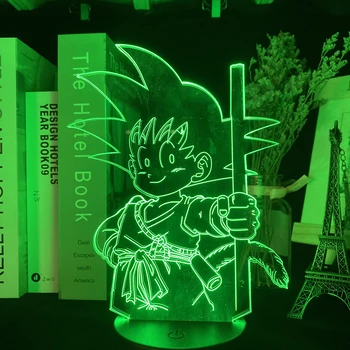 Anime Joven Goku Figura Led Luz de Noche para los Niños Dormitorio Decoración de la lámpara de noche Fresca Niño de Regalo de Cumpleaños de Escritorio 3d Lámpara de Goku