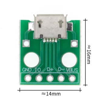 100pcs MICRO USB para SUMERGIR Adaptador de 5pin Conector Hembra Tipo B PCB Converter