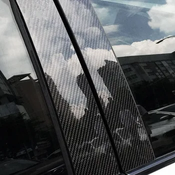 La Fibra de carbono del Coche de la Ventana de la Puerta B-pilares de la Cubierta Decorativa Recorte de Pegatinas Para BMW Serie 5 GT F10 E60 G30 Accesorios Exteriores de la Tira