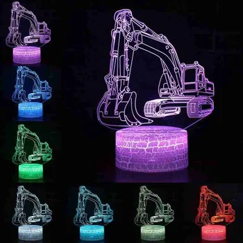Fresco Supra Coche 3D Luz de Noche LED 7/16 Colores Cambian LLEVÓ a los Niños la Noche de la Luz de Control Remoto de la Lámpara de la Mesa de Chicos Regalos Juguetes USB