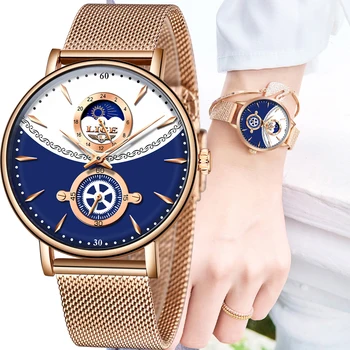 LIGE de la Mujer Relojes de la Marca Superior de Lujo Impermeable Reloj de Señoras de Moda de Acero Inoxidable Ultra-Delgado Casual Reloj de Pulsera de Reloj de Cuarzo