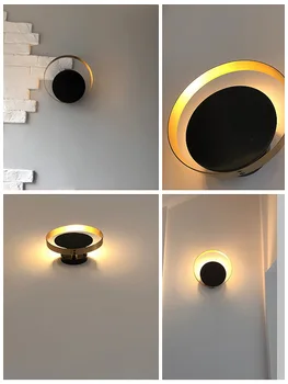 Moderno LED de Pared de Luz de la Vanidad de la Ronda de Vivir Decoración de la Habitación de Luna Forma Creativa de Diseño de la Pared de la Lámpara de la Decoración Artística de Luz de la Luminaria