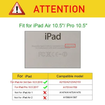Caso para el Ipad Air 3 10.5 2019 a prueba de Golpes resistente a los Arañazos Slim Fit Tablet funda para el Ipad Pro 10.5 A1701 A1709 Protectora de los Casos
