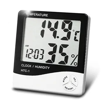 Reloj de alarma Interior de la Sala de LCD Electrónico de la Temperatura Humedad Medidor Higrómetro del Termómetro de digitaces de la Estación Meteorológica