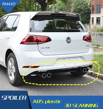 Para Volkswagen Golf 7.5 alerón Trasero ABS Difusor del Parachoques Trasero Parachoques Protector De GOLF Después de cromo lip spoiler trasero 2018