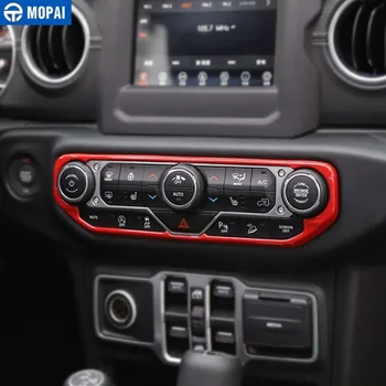 MOPAI Interior Molduras de Aire Acondicionado de los Automóviles de la Perilla de Control en el Panel de la Decoración de la Cubierta para Jeep Wrangler JL JT 2018+ Coche Accesorios