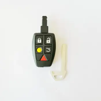 5 botones de Coche de Sustitución clave del Caso de Shell Para Volvo XC70 XC90 V50 S60 V70 Auto Fob Accesorios con Insertar Hoja sin Cortar
