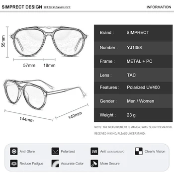 SIMPRECT 2021 Piloto Polarizado Gafas de sol de los Hombres de Lujo Retro Ronda de Gafas de sol de las Mujeres de Metal Vintage Anti-reflejos de las Gafas de Sol Para los Hombres