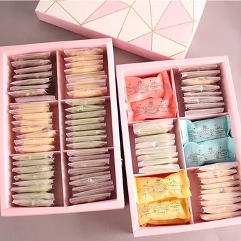 5 piezas de color Rosa de Oro Diamante de la Línea de Diseño de Cajas de Regalo Para las Cajas de Dulces, Galletas Cajas de Regalo de Boda