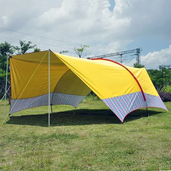 Ultralarge 6m*3.8 m*1.8 m Recubierta de Plata de Protección UV Gran Mirador del Sol Refugio de Playa, Tienda de campaña de Lona del Toldo Grande