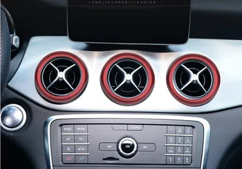 Color doble Aire del Coche de la Condición de la salida de Aire de Salida del Anillo de la Cubierta de Recorte de Decoración para Mercedes Benz a W176 GLA X156 CLA C117 clase