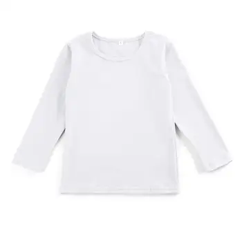 El otoño y el invierno de algodón de los niños y las niñas camisas de manga larga simples camisetas de niños