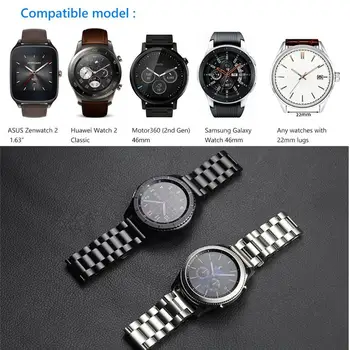 Correa de Metal para Samsung Gear S3 Frontera de la banda smartwatch de Acero Inoxidable pulsera de Huawei reloj GT 2 correa de reloj Galaxy 46mm S 3