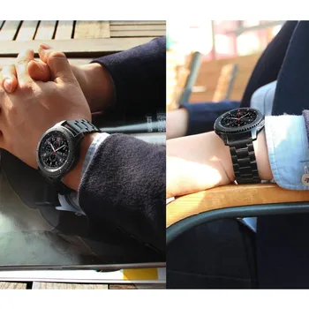 Correa de Metal para Samsung Gear S3 Frontera de la banda smartwatch de Acero Inoxidable pulsera de Huawei reloj GT 2 correa de reloj Galaxy 46mm S 3