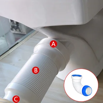 Fácil de Instalar Flexible WC de Fontanería Para Aseo Universal Manguera de Residuos Domésticos de Drenaje Adaptador de Repuesto ABS Pan Conector