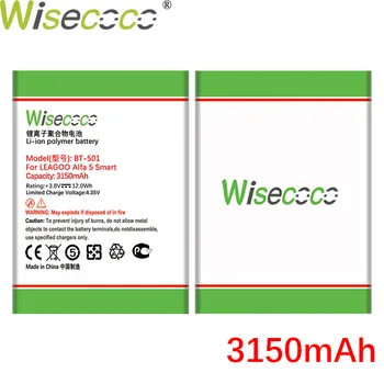 WISECOCO 3150mAh BT-501 de la Batería Para el LEAGOO Alfa 5 de Teléfono Móvil En Stock más Reciente Producción de Alta Calidad de la Batería+Número de Seguimiento