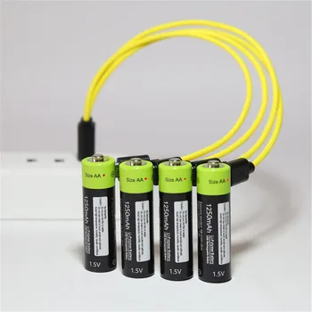 Alto Grado USB Recargable de Polímero de Litio de la Batería Batería AA de 1,5 V 1250mAh ZNT5 Universal de Baterías Cargadas Por Cable Micro USB