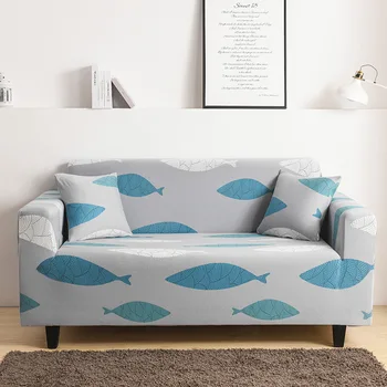 Elásticas de sofá cubierta simple impreso sofá cubierta de la decoración del hogar de la combinación de la funda del sofá en forma de L universal rodean la funda del sofá conjunto