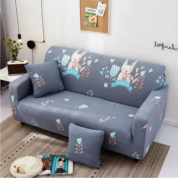 Elásticas de sofá cubierta simple impreso sofá cubierta de la decoración del hogar de la combinación de la funda del sofá en forma de L universal rodean la funda del sofá conjunto