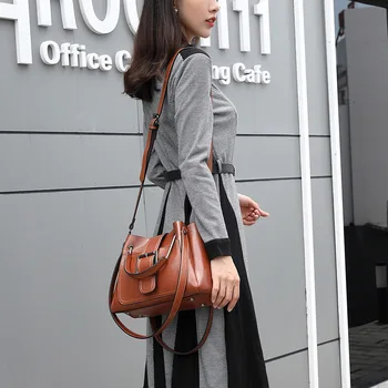 De cuero genuino de la Mujer bolsos mujer coreana de la moda del bolso de Crossbody dulce en forma de Hombro Bolso de Crossbady Bolsa Retro C1197