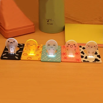 Plegable LED de Bolsillo de la Tarjeta de la Luz de la Lámpara del bulbo de Tamaño Tarjeta de Crédito Novedad de Iluminación Portátil Mini para la cartera de cartera de tarjetas de titular
