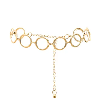 Mamojko Vintage Gran Círculo Completo de la Cintura de la Cadena de la Personalidad del Color del Oro de la Correa de Cadena de las Mujeres de la Moda de los Vestidos de la Decoración de la Joyería del Cuerpo
