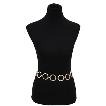 Mamojko Vintage Gran Círculo Completo de la Cintura de la Cadena de la Personalidad del Color del Oro de la Correa de Cadena de las Mujeres de la Moda de los Vestidos de la Decoración de la Joyería del Cuerpo