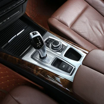 Los Accesorios del coche del ABS Mate de Plata del Interior del Coche Decoración de la Tira de la Tapa del Armazón de Recorte de la etiqueta Engomada Para BMW X5 X6 E70 E71 2008-2013