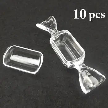 10PCS Transparente bombonera Creativo de Plástico Transparente cucuruchos de Bolas Contenedor de Dulces en Forma de Cajas de Dulces Caso con Tapa
