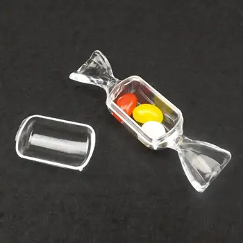 10PCS Transparente bombonera Creativo de Plástico Transparente cucuruchos de Bolas Contenedor de Dulces en Forma de Cajas de Dulces Caso con Tapa