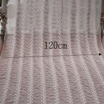 La tela de encaje por el patio de 120cm de ancho para cortinas en la decoración de la cinta de encaje de costura recorte de bricolaje, suministros de artesanías hechas a mano accesorios 2020 nueva rosa