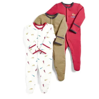 Bebé pijamas de algodón recién nacido bebe ropa 3pcs niñas ropa unicornio mamelucos de los bebés pijamas ropa de niños niño mono