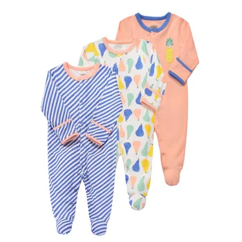 Bebé pijamas de algodón recién nacido bebe ropa 3pcs niñas ropa unicornio mamelucos de los bebés pijamas ropa de niños niño mono