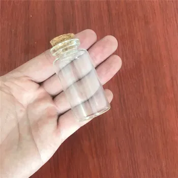 25ml Botellas de Vidrio Con Corcho Pequeño Transparente Claro Mini Vacío Frascos de Vidrio Frascos de Paquete de Regalo Para la Boda de Vacaciones Botellas 50pcs/lote