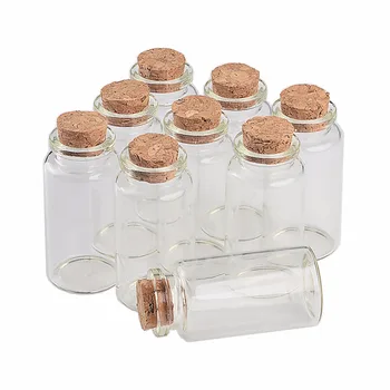 25ml Botellas de Vidrio Con Corcho Pequeño Transparente Claro Mini Vacío Frascos de Vidrio Frascos de Paquete de Regalo Para la Boda de Vacaciones Botellas 50pcs/lote