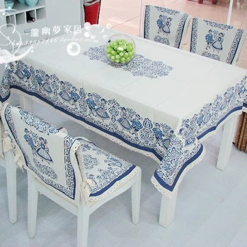 Azul de Otoño y de invierno de algodón y manteles de lino cubierta de tela de tapicería de la silla de funda de cojín