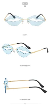 Los labios de Gafas de sol de 2020 Diseño Único Anteojos de Montura de las Mujeres Retro Gafas de Lentes Hombres Oval Hueco Gafas de Sol UV400 Tonos Oculos