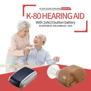 K-80 Mini Ajustable Dightal Tono En la oreja los Mejores Invisible de Mejora de Sonido Sordo de Volumen del Amplificador de audífonos Sida Oído Asistencia