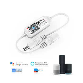 Mini Wireless Wifi Controlador Regulador de 5V DC 12V 24V Temporizador de Música de la Voz Mágica de Inicio de la APLICACIÓN de un Solo Color LED Controlador de trabajar con Alexa