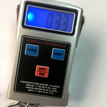 4In1 LCD Digital de Gancho Escala de 50kg / 10g Electrónica Colgante Balanzas de Grúa Reloj Termómetro de Cinta 110LBTravel Equipaje con un peso de Saldo