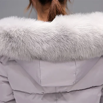 El invierno de las mujeres de la chaqueta de 2019 nueva moda caliente de la chaqueta de las mujeres parkas cuello de piel gruesa con capucha de más el tamaño de abrigo de invierno de las mujeres