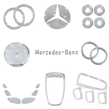 Trasero Compatible con el LOGOTIPO de Tapas para Mercedes Benz Accesorios Bling Partes Emblema de la Insignia del Tronco Cubre Calcomanías Pegatinas Interior