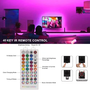 RGB Neon Tira de la APLICACIÓN Inteligente de Control de LED Franja de 20 Metros de Cinta de Luces luz de fondo 5050 Led de Bluetooth de las Luces del Dormitorio de la Decoración