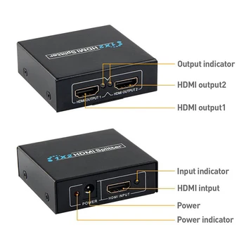 Nuevo 1 en 2 1080p 4K 1x2 Stripper 3D Power Amplificador de Señal 4K compatible con HDMI Splitter Para HDTV DVD PS3 Xbox Adaptador de la UE