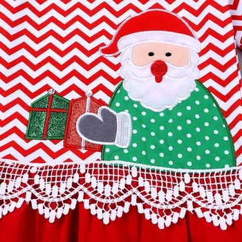 Hooyi De Las Niñas Vestido De Eva Traje De Navidad De Santa Claus Camisa De Traje De Niño Niña De Parte De La Ropa Roja Puente De Manga Larga Traje De